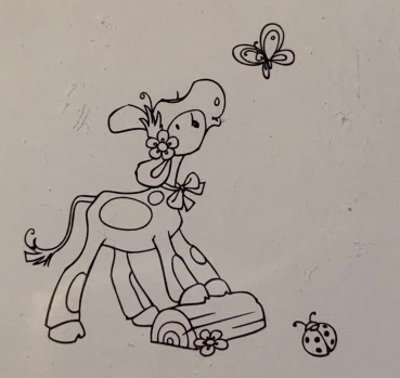 Clear Stamp Koetie mit Schmetterling